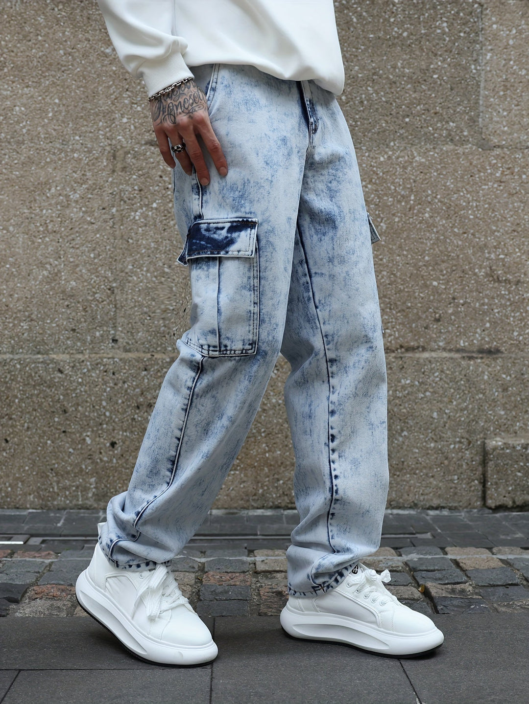 Levoire | Pantalons Baggy Avec Poches À Rabat Bleu clair
