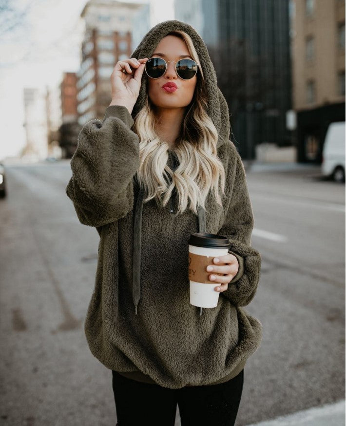 Pull en polaire confortable pour femmes avec fermeture éclair Levoire