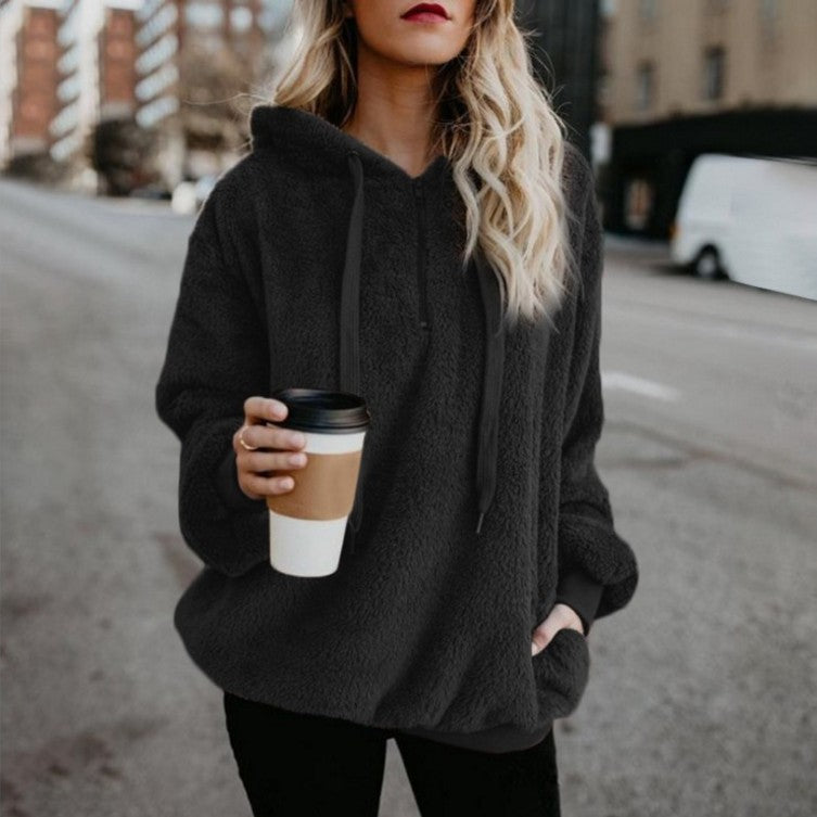 Pull en polaire confortable pour femmes avec fermeture éclair Levoire