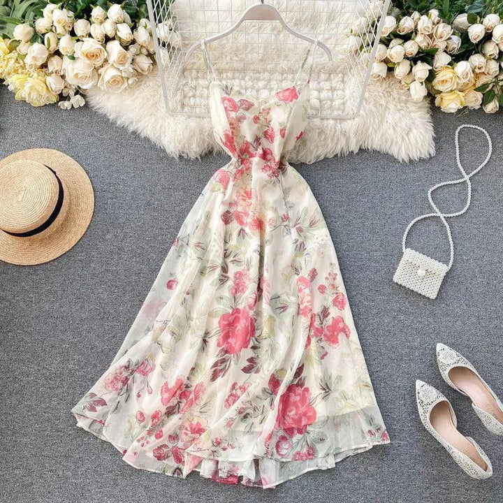 Levoire | Robe imprimée avec jupe longue et ruban