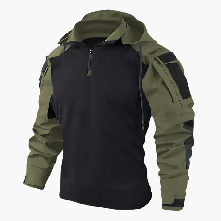 Levoire | Veste À Capuche Tactique Étanche À Manches Longues Avec Poches Vert foncé