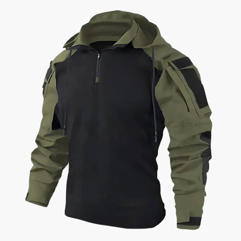 Levoire | Veste à capuche tactique à manches longues avec poches Vert foncé