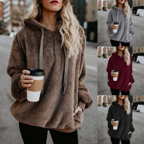 Pull en polaire confortable pour femmes avec fermeture éclair Levoire