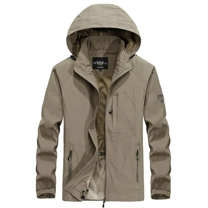 Levoire | Veste de randonnée imperméable avec capuche amovible Khaki