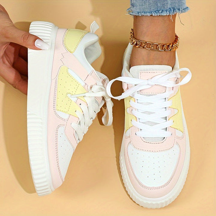 Levoire | Baskets Légères Tendance Stylées Et Confortables Pour Tous Les Jours Blanc Rose