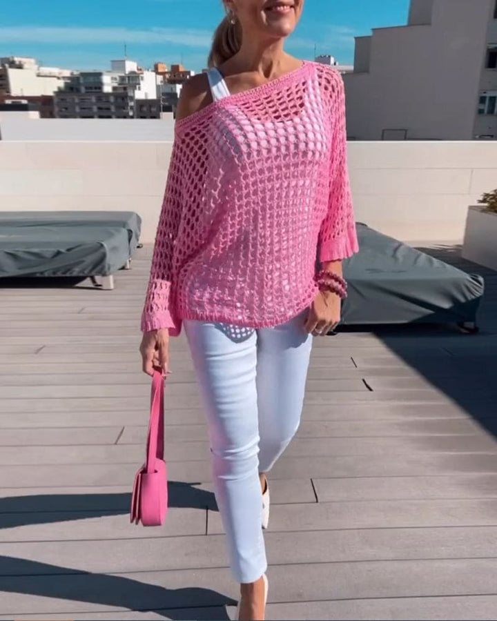 Levoire | Blouse Avec Découpes Dans Une Couleur Unie Rosa