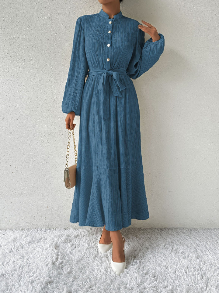 Levoire | Robe À Manches Longues Et Ceinture À Nœuds Himmlischbleu