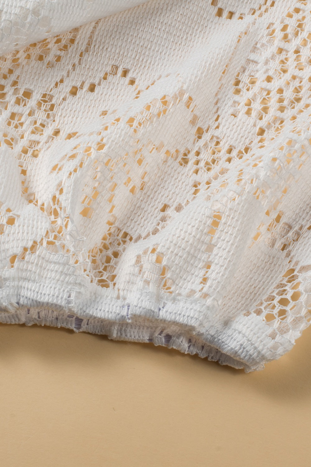 Levoire | Dentelle Crochet Découpé Ourlet Col En V Blouse