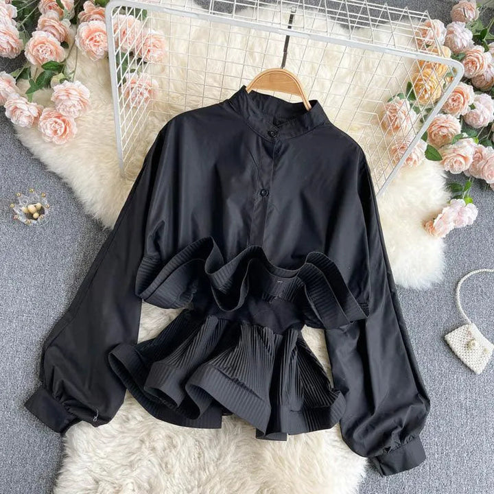 Levoire | Haut femme avec ceinture froncée Noir Une taille