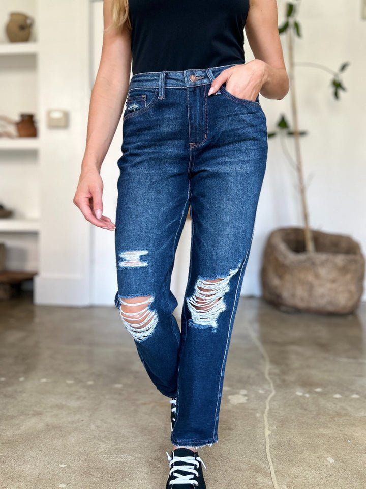 Levoire | Judy Blue Taille Haute Rigide Magic Heavy Destroy Jean Droit