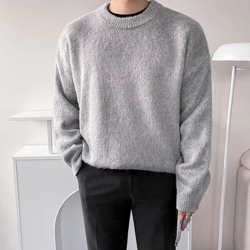 Levoire | T-shirt à col rond à manches longues confortable Gris
