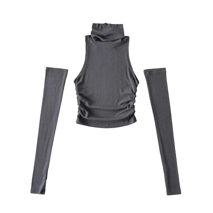 Levoire | T-shirt femme à manches repliables, coupe slim
