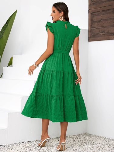 Levoire | Robe Avec Ceinture Et Ourlet À Volants Au Décolleté