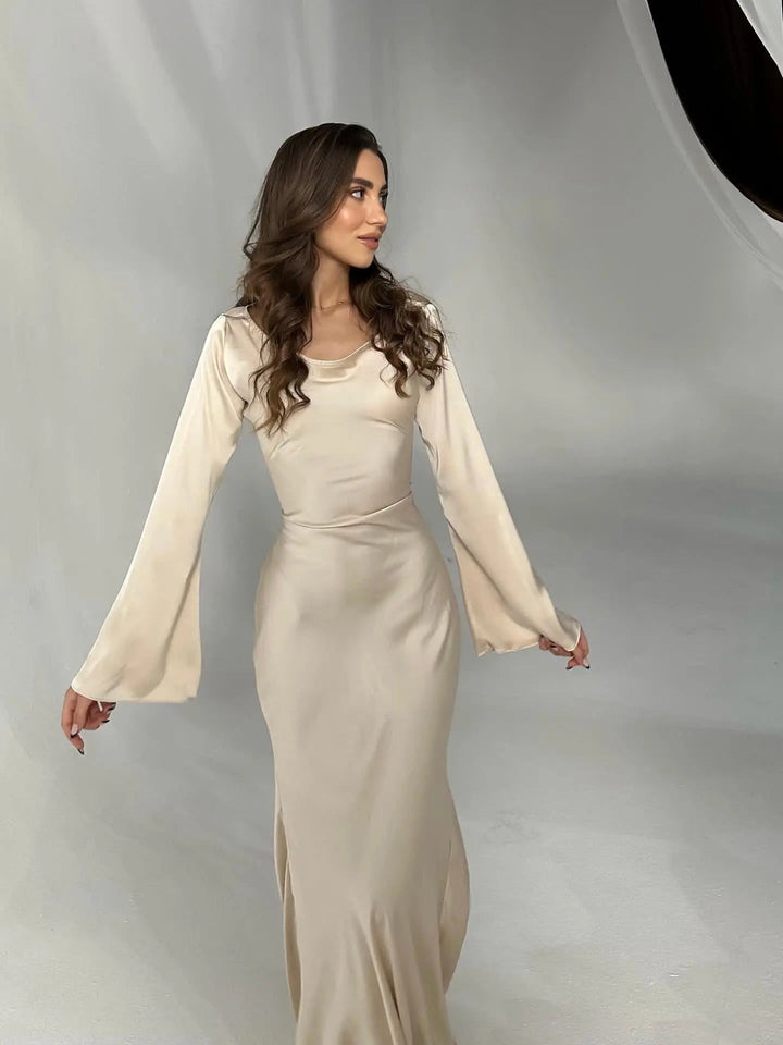 Levoire | Robe Maxi Fluide À Manches Longues Pour Femmes