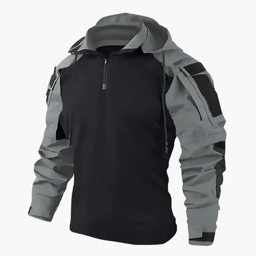 Levoire | Veste À Capuche Tactique Étanche À Manches Longues Avec Poches Gris