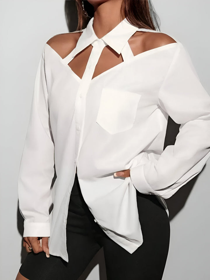 Levoire | Chemise Élégante Avec Patte De Boutonnage Blanc