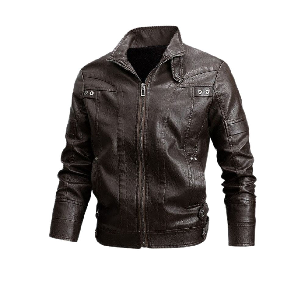 Levoire | Veste en cuir urbaine Brun foncé