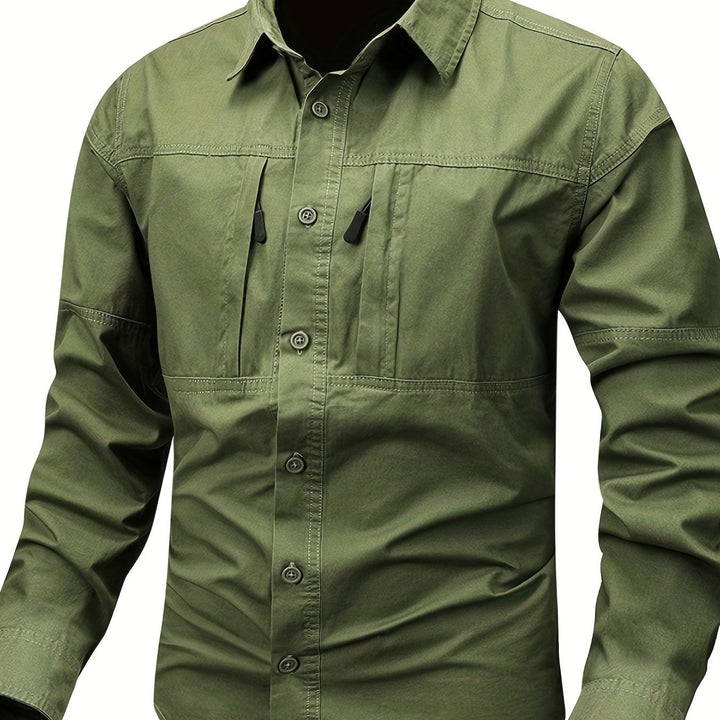 Levoire | Chemise Type Cargo Pour Homme Avec Poche Zippée Vert olive