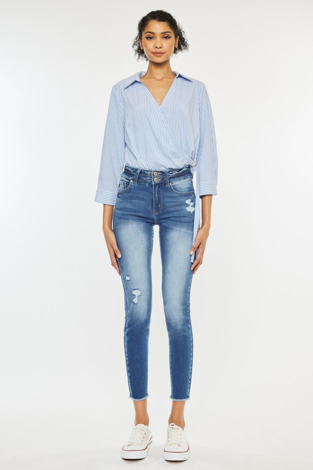 Levoire | Jean Skinny En Denim Raidoilla