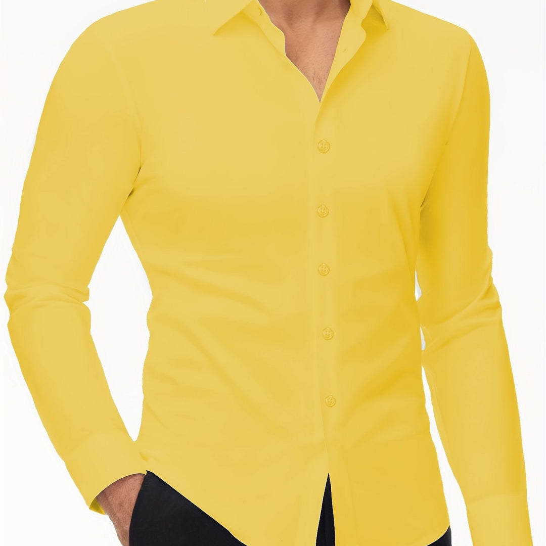 Levoire | Slim Fit Chemise En Coton Stretch Curcuma