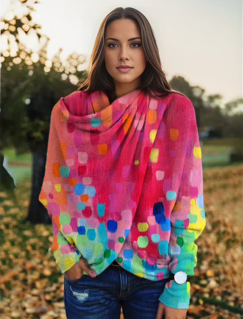 Levoire | Vivre Boho Manches Longues Écharpe Blouse 2XL