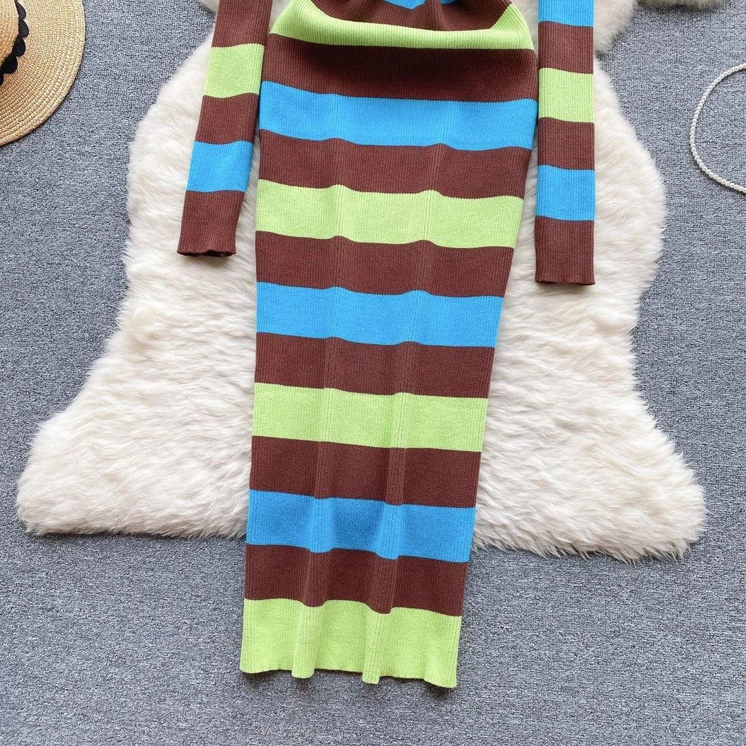 Levoire | Robe en rib pour femmes en couleurs mélangées