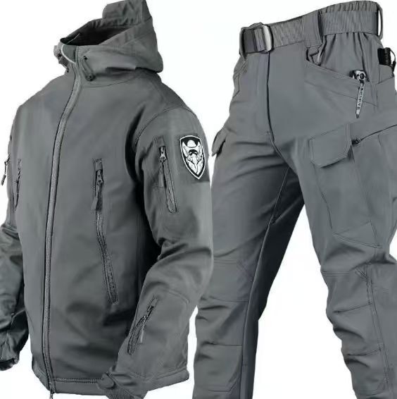 Avriane Ensemble Outdoor pour hommes avec veste à capuche et pantalon cargo