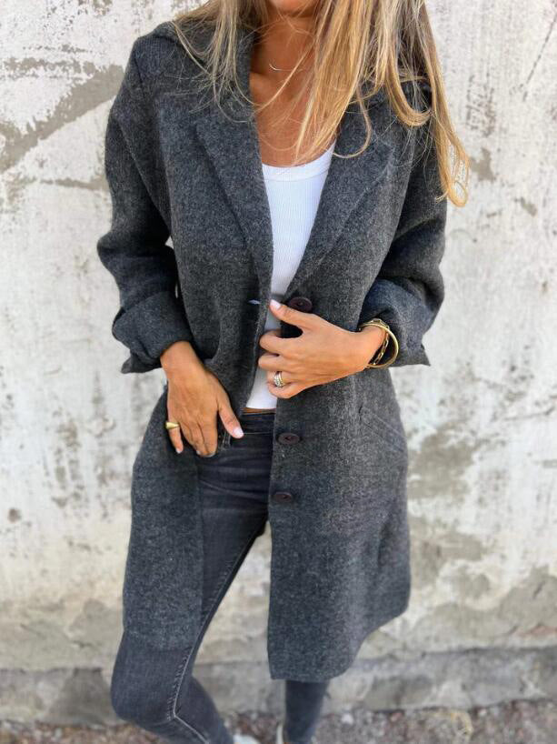 Levoire | Veste Mi-Longue Avec Dos Et Poches, Boutonnage Simple Gris