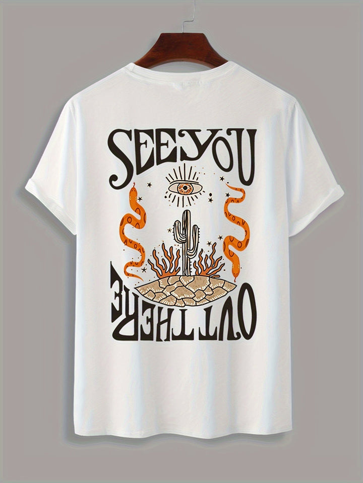 Levoire | T-Shirt Homme Avec Impression Cactus Blanc