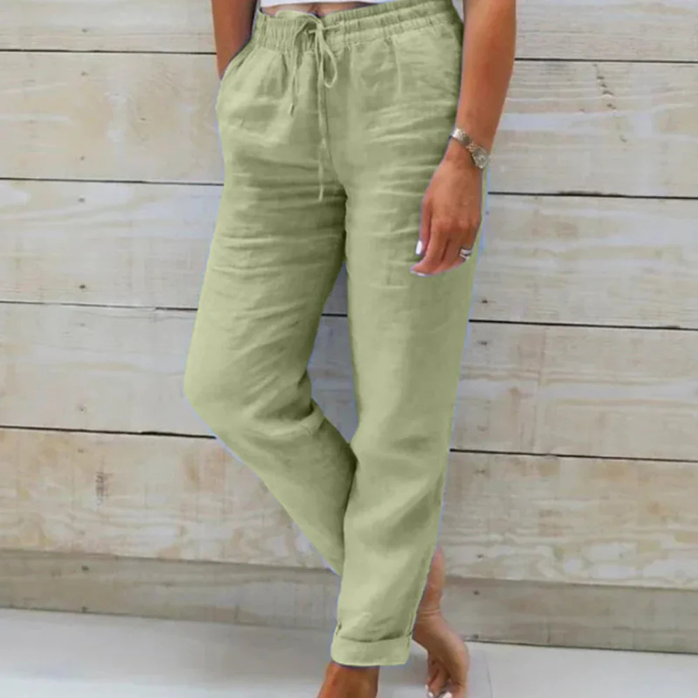 Levoire | Pantalons D'Été Légers En Lin Vert