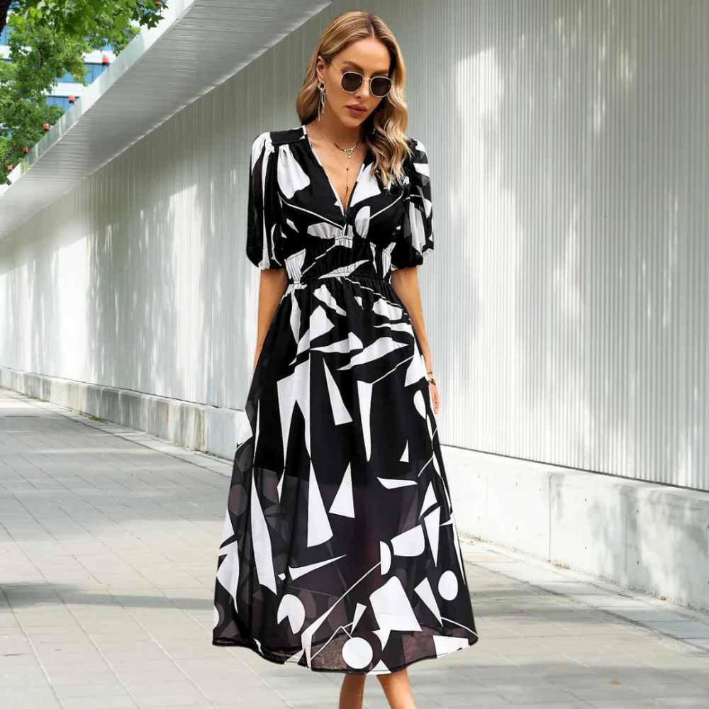Levoire | Robe d'été légère avec imprimé floral Noir