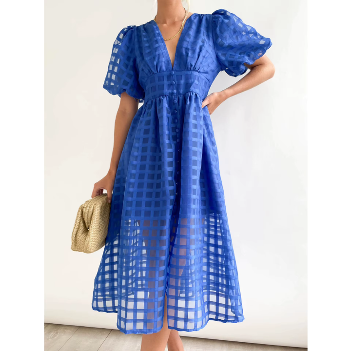 Levoire | Robe Longue En Tulle Avec Des Manches Bouffantes