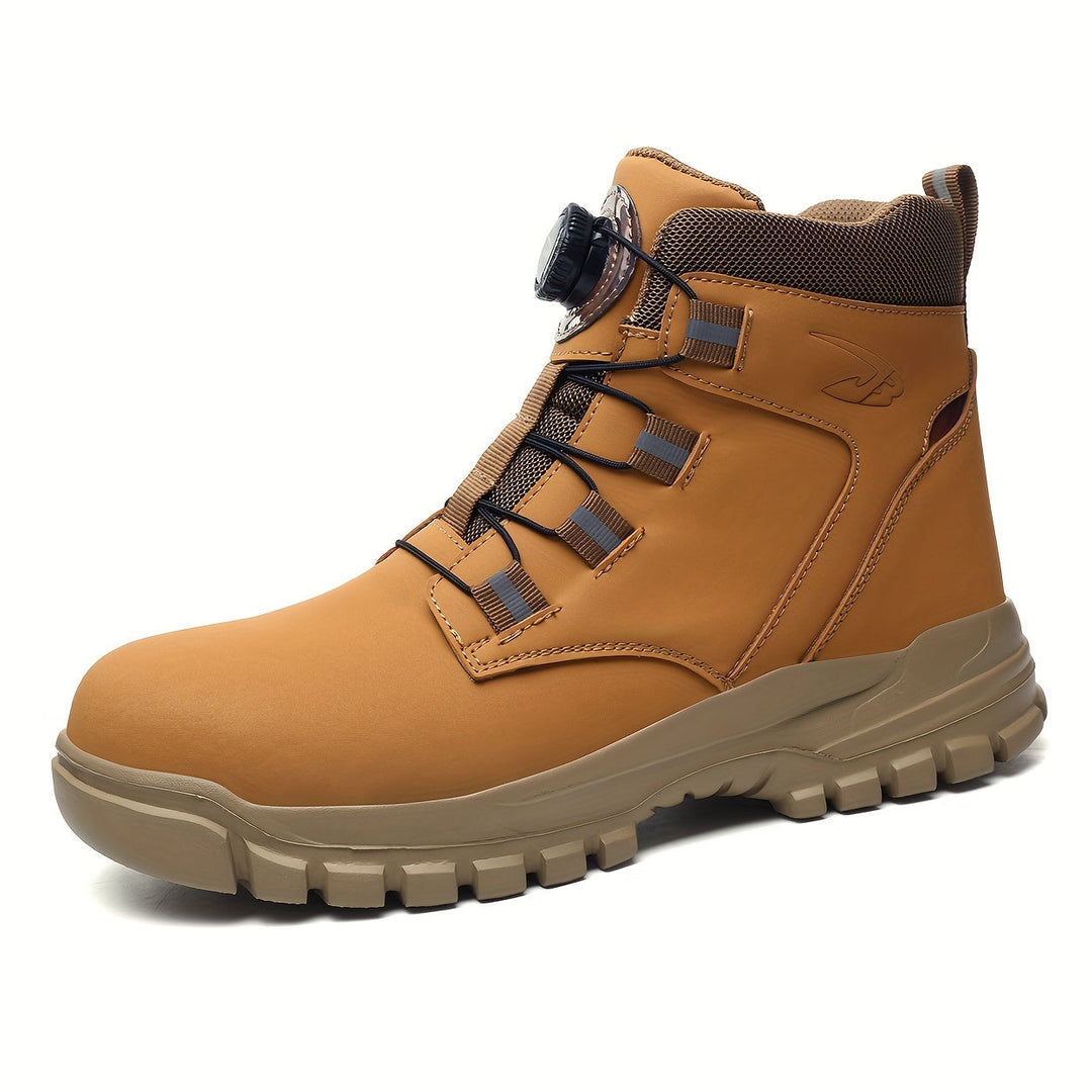 Levoire | Bottes De Sécurité Mi-Haute Durables Avec Fermeture Magnétique Tournante Pour Hommes Khaki