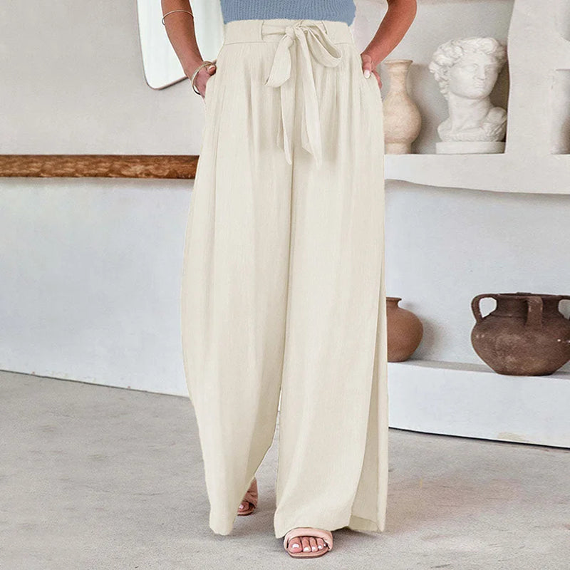 Levoire | Pantalons D'Été Élégants Et Légers Pour Femmes Avec Une Coupe Large Blanc