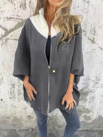 Levoire | Veste De Loisirs Avec Col Montant Et Fermeture Éclair Gris