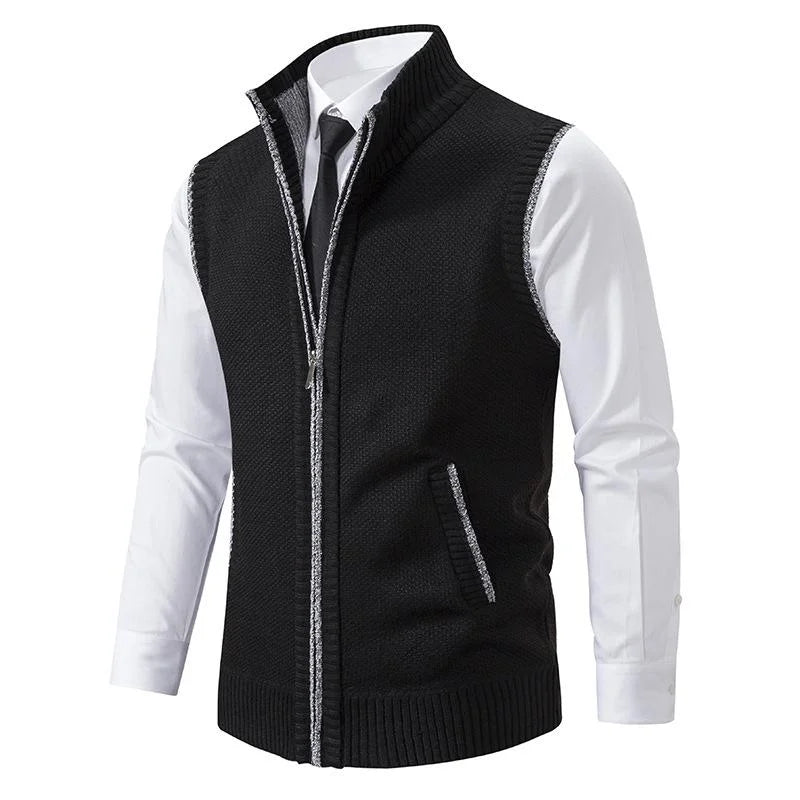 Levoire | Gilet Polaire Tricoté Sans Manches Noir