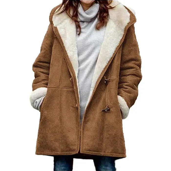 Levoire | Manteau À Capuche Aspect Cachemire Marron