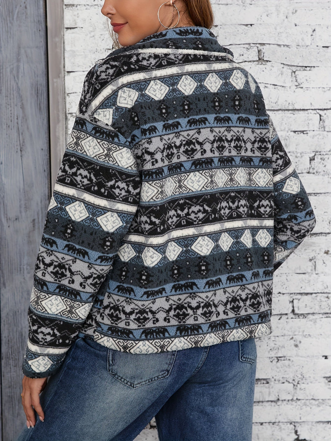 Levoire | Veste En Polaire À Manches Longues Avec Impression Tribale