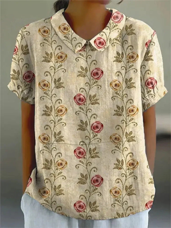 Levoire | Chemise Élégante À Fleurs Beige