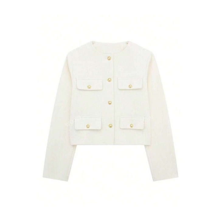 Levoire | Blazer Bouclé Élégance Avec Des Accents Dorés L