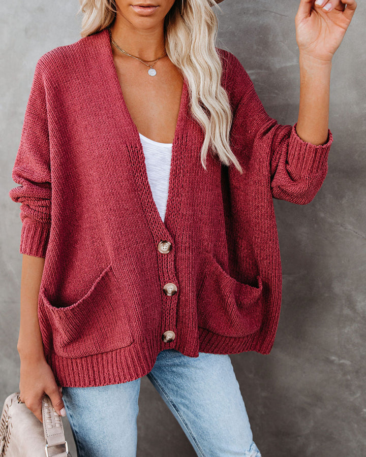 Levoire | Boutonnage Cardigan Avec Poches Rose Pâle
