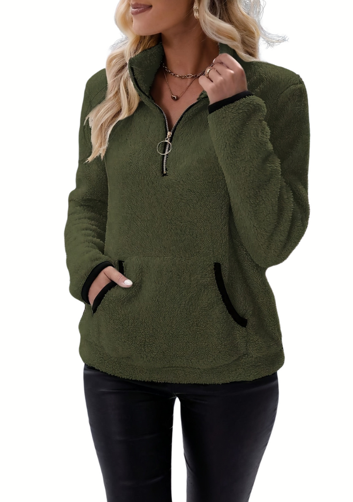Levoire | Veste polaire col montant zippé manches longues Vert