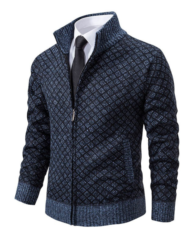 Levoire | Veste Slim Fit À Manches Longues Avec Zip Bleu