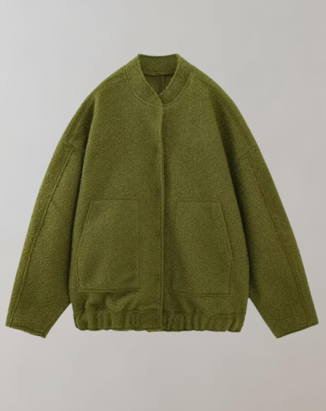 Levoire | Veste bomber surdimensionnée à manches longues avec bouton Vert