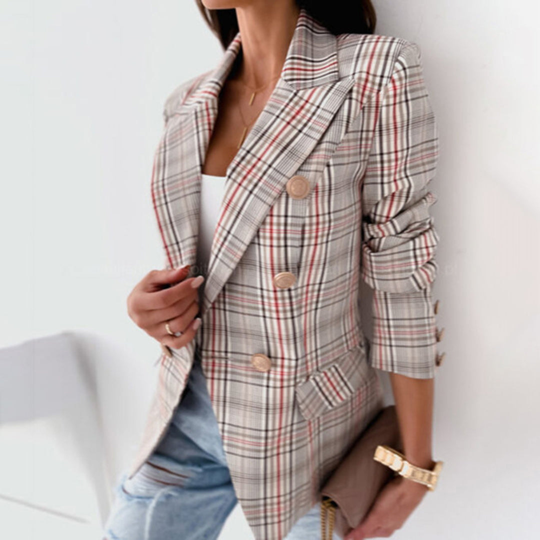 Levoire | Blazer Élégant Pour Femme Automne Gris bleu rot