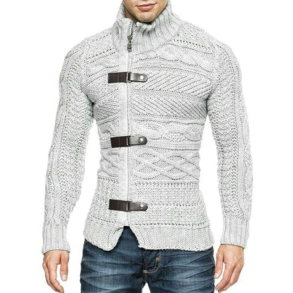 Levoire | Pull Ajusté Avec Des Boutons Gris