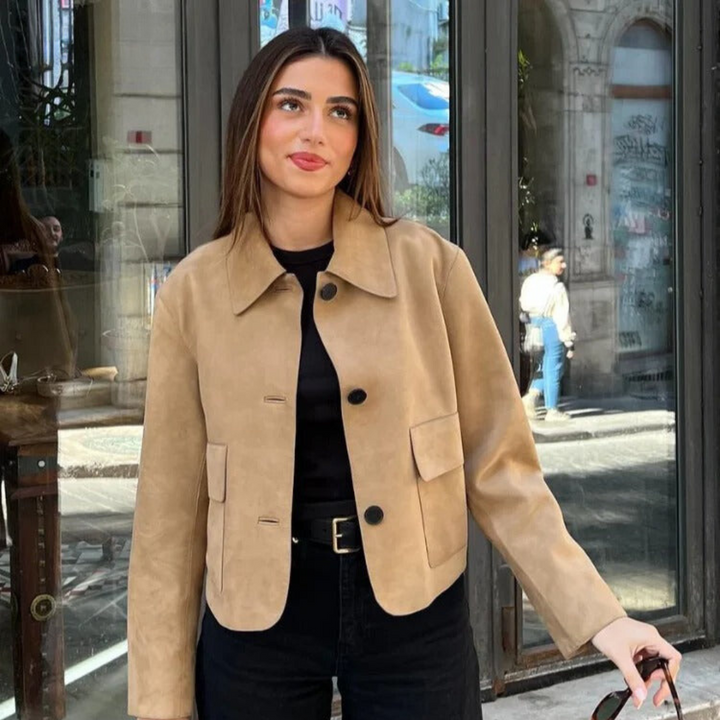 Levoire | Beige Blouson En Cuir