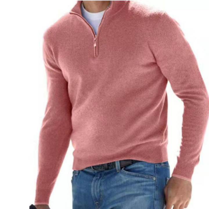 Levoire | Pull homme chaud avec fermeture éclair Rose