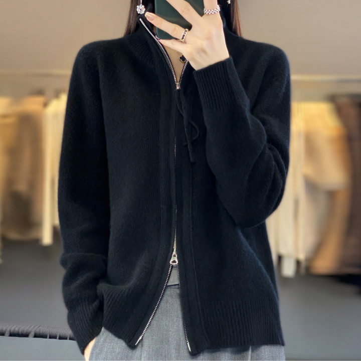 Levoire | Cardigan Zippé Élégant Et Confortable Noir