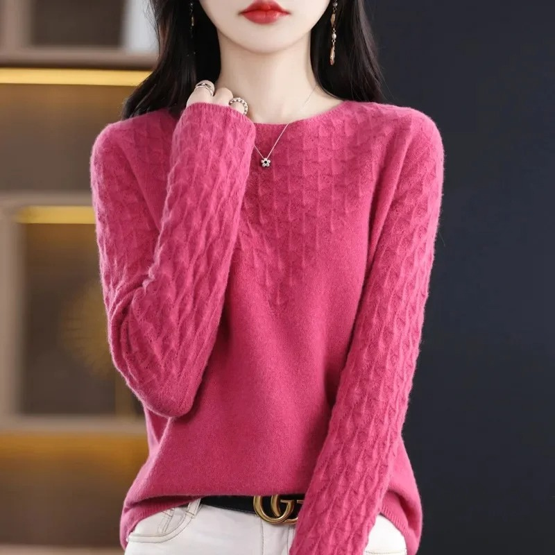 Levoire | Kashmir Pull pour Femmes Design de Tricot Élégant, Doux & Chaud Rosa